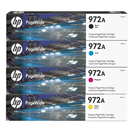 HP 972A Original PageWide Ink Cartridge Bundle (Black, Cyan, Magenta, Yellow)