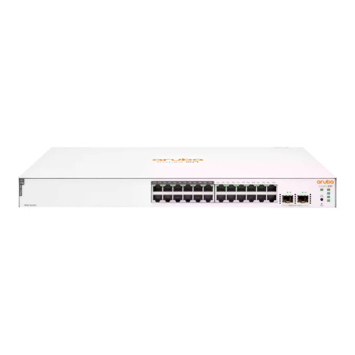 HPE Aruba Instant On 1830 24G 12p Class4 PoE 2SFP 195W Switch - Switch - smart - 12 x 10/100/1000 + 12 x 10/100/1000 (PoE+) + 2 x Gigabit SFP - desktop, rack-mountable - PoE+ (195 W)